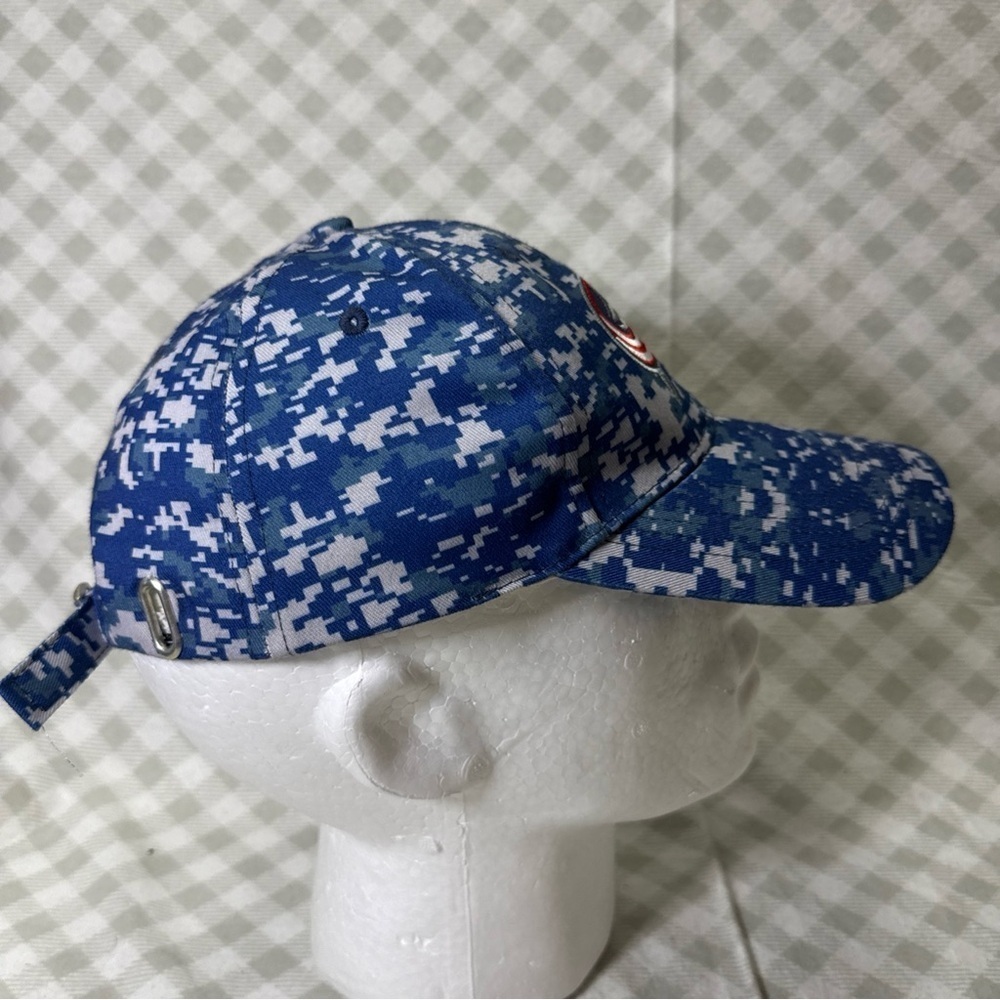 Columbus Blue Jackets NHL Blue Digital Camo Strapback Adjustable Hat SGA Rare! - Picture 2 of 6